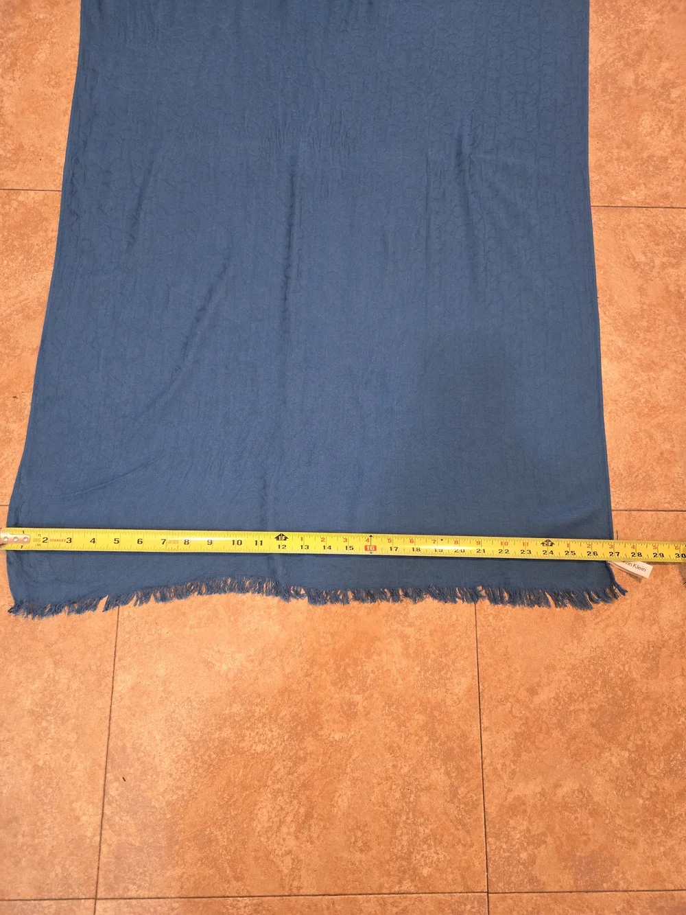 Calvin Klein Blue Fringe Wrap Shawl